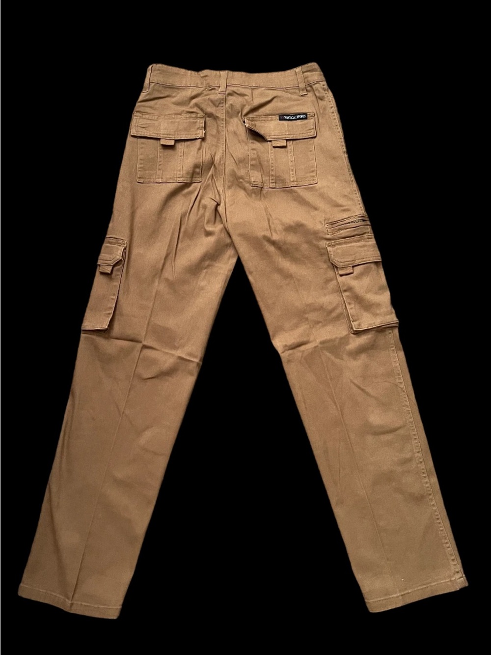 Men's Khaki Cargo Pants with Multi-Pocket Utility Design